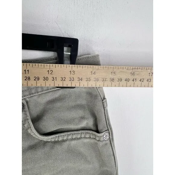 We The Free Jeans Womens 25 Green Denim Mid Rise Pockets Raw Hem Fringes - Picture 6 of 16